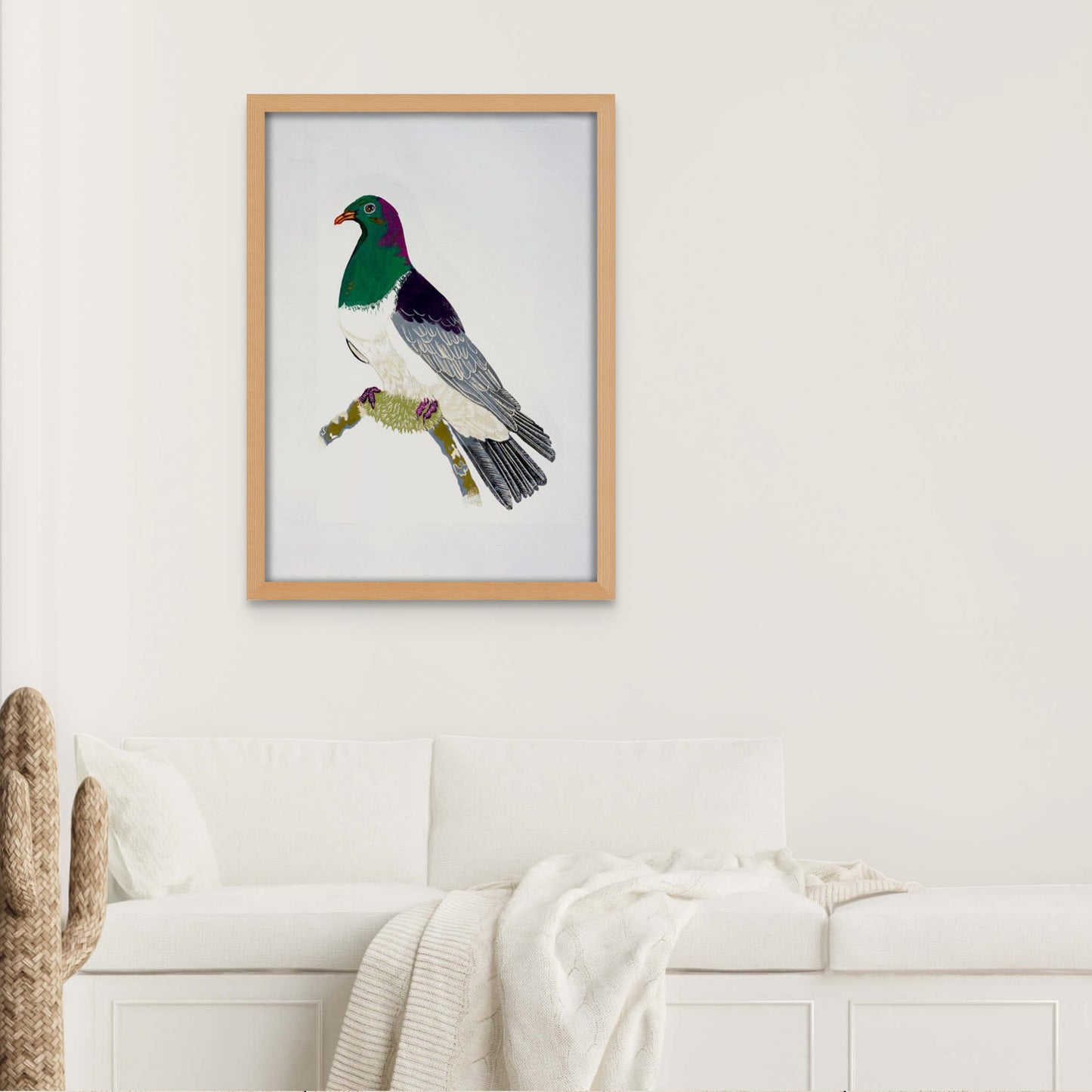 Kereru - New Zealand Pigeon linocut print